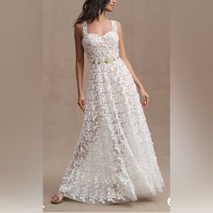 Dress the Population White Floral Annabelle Wedding Dress